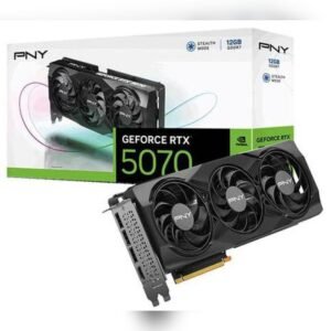 PNY GeForce RTX 5070 12GB GDDR7 Triple Fan DLSS 4 – 12GB GDDR7 / Triple Fan / DLSS 4 / High-Performance GPU